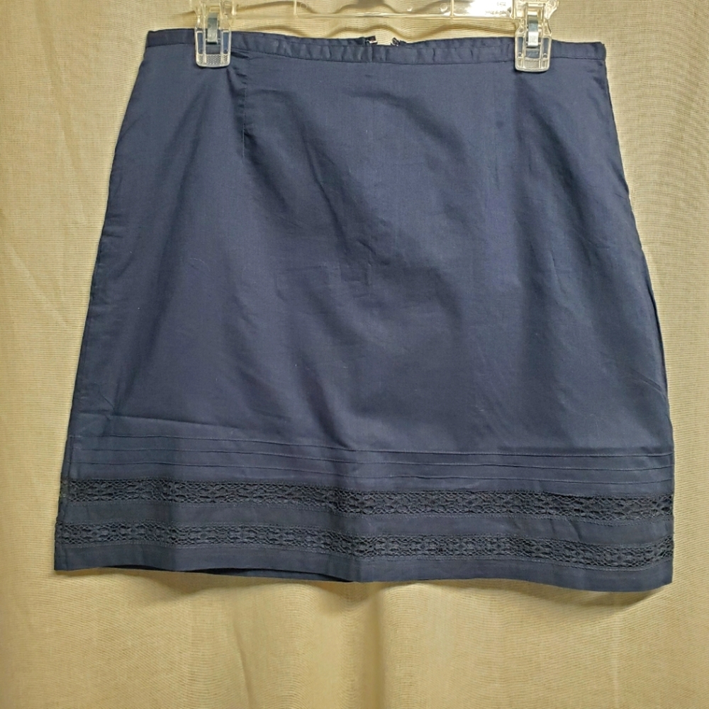 Aeropostale Navy Pencil Skirt with Lace Detail